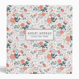 Beautiful Floral Pattern Girly Binder