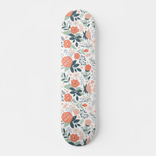 Beautiful Floral Pattern Girly Skateboard