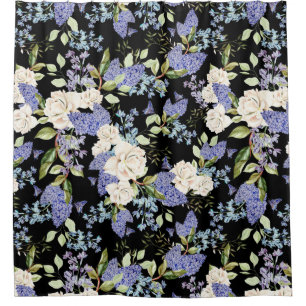 Beautiful Floral Pattern Lilac Roses Foliage 