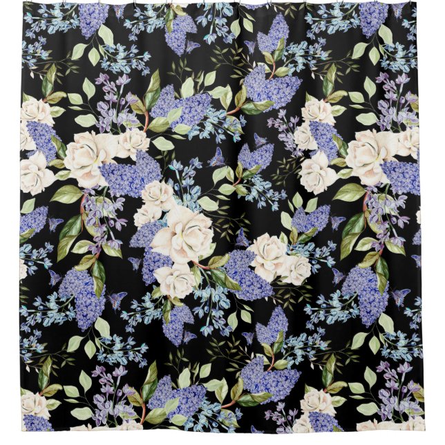 Beautiful Floral Pattern Lilac Roses Foliage  (Front)