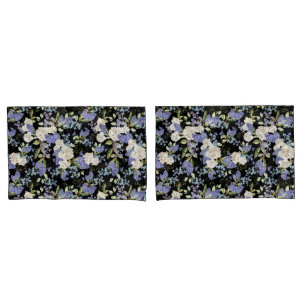 Beautiful Floral Pattern Lilac Roses Foliage Pillowcase