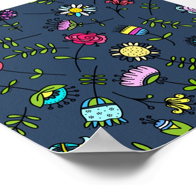 Beautiful Floral Pattern Poster (Corner)