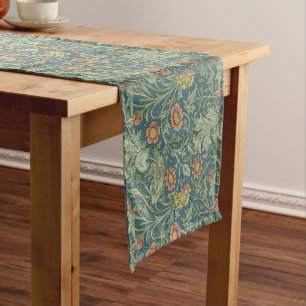 Beautiful Floral Pattern William Morris Green Pink Short Table Runner