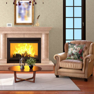 Beautiful Floral Pattern with Roses and Foliage  Throw Pillow