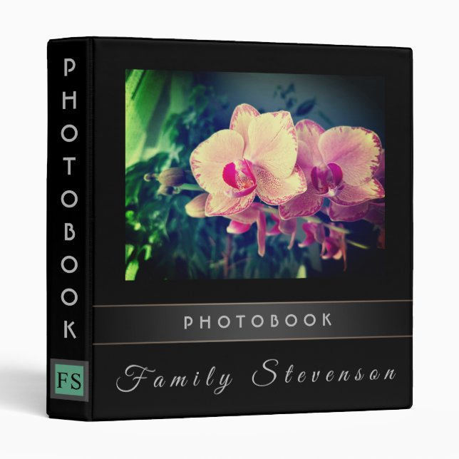 Beautiful, floral photo album, photo, Orchid Binder (Front/Spine)
