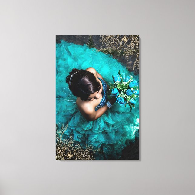 Beautiful Floral Photo Overlay Add Your Photograph Canvas Print (Front)