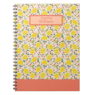 Beautiful floral pink lemonade flower bag notebook