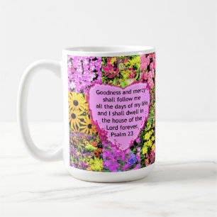 BEAUTIFUL FLORAL PSALM 23 DESIGN COFFEE MUG