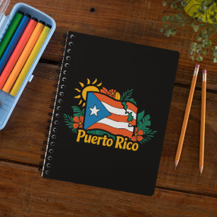 Beautiful Floral Puerto Rico Flag Artwork Notebook