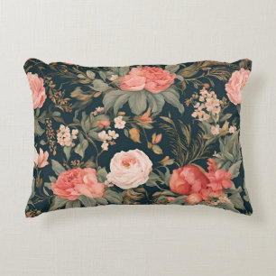 Beautiful Floral Rose Flowers Accent Pillow