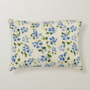 Beautiful floral seamless pattern forget-me-not bl accent pillow