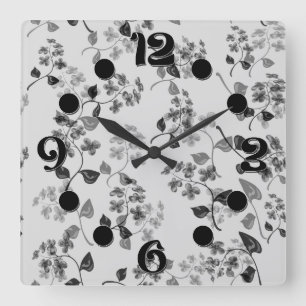 Beautiful floral seamless pattern forget-me-not bl square wall clock