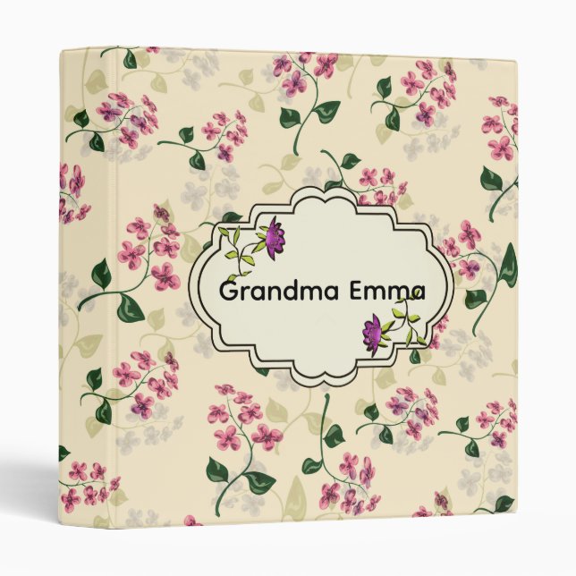 Beautiful floral seamless pattern forget-me-not pi binder (Front/Spine)