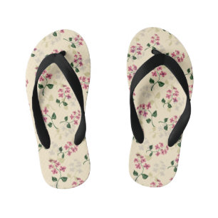Beautiful floral seamless pattern forget-me-not pi kid's flip flops