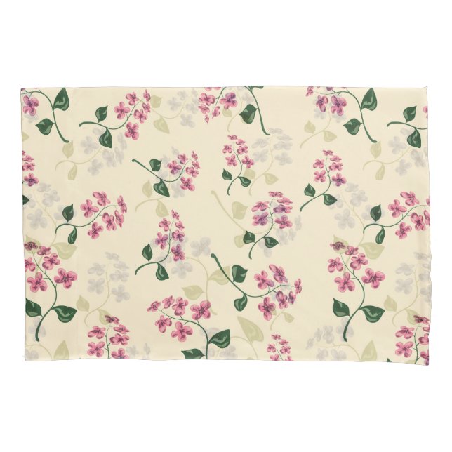 Beautiful floral seamless pattern forget-me-not pi pillowcase (Front-Left)