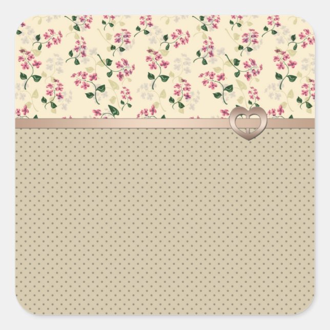 Beautiful floral seamless pattern forget-me-not pi square sticker (Front)