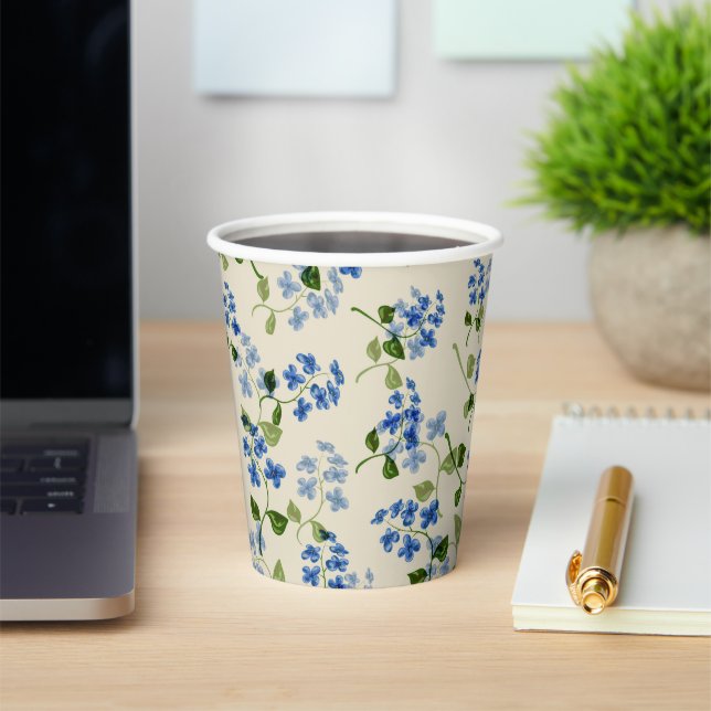 Beautiful floral seamless pattern  paper cups (Insitu)