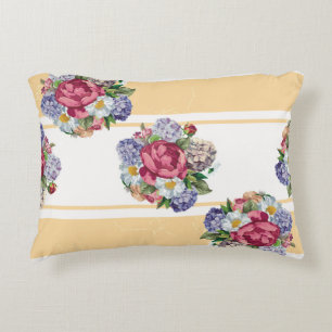 Beautiful floral seamless pattern with hydrangea p accent pillow