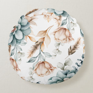 Beautiful floral seamless pattern with vintage  round pillow