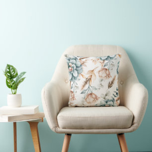 Beautiful floral seamless pattern with vintage throw pillow