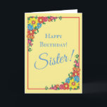 Beautiful Floral Sister Birthday Card<br><div class="desc">Beautiful Floral Sister Birthday Card</div>
