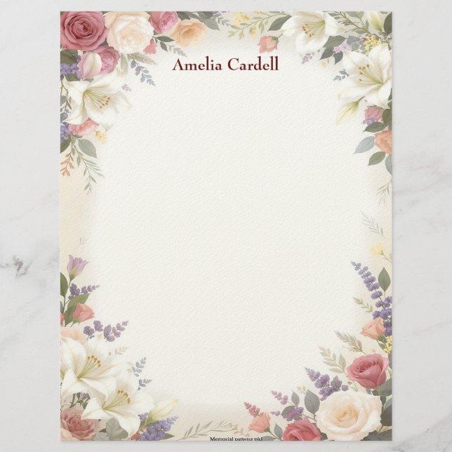Beautiful Floral Sprays Letterhead (Front)