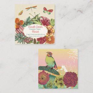 Beautiful Floral Square Business Card