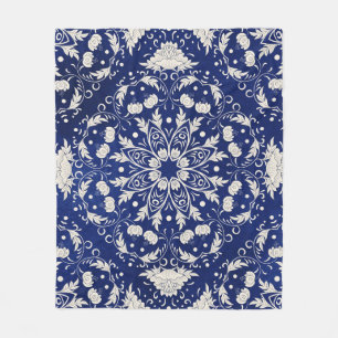 Beautiful floral square pattern fleece blanket