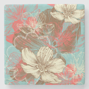 Beautiful Floral Stone Coaster