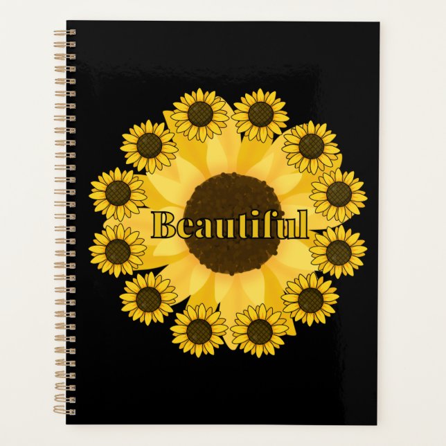 Beautiful Floral Sunflower Calendar Planner (Front)