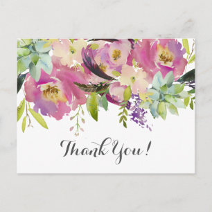 beautiful  floral thank you card