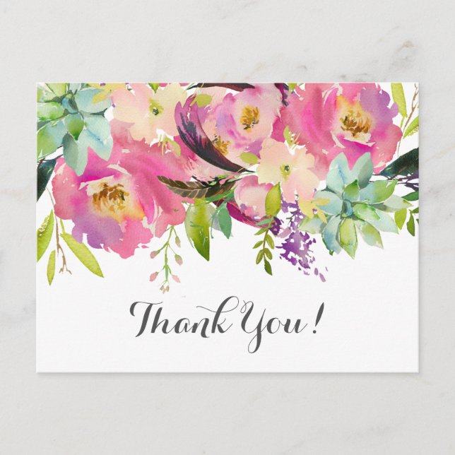 beautiful  floral thank you card (Front)