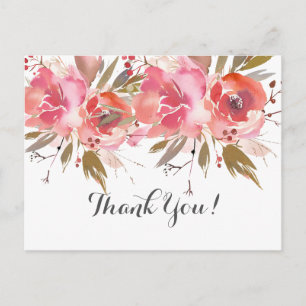 beautiful  floral thank you card