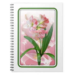 Beautiful Floral Themed Amaryllis Notebook