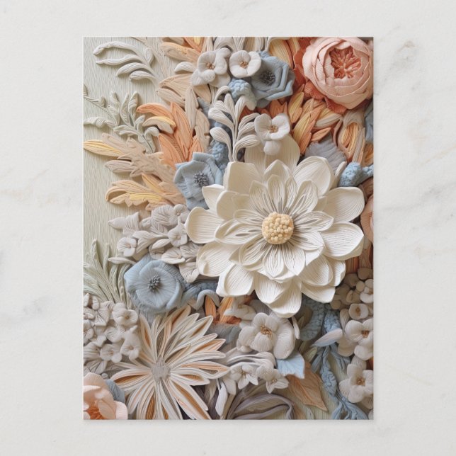 Beautiful Floral Victorian Elegant Pretty Flowers Postcard (Front)
