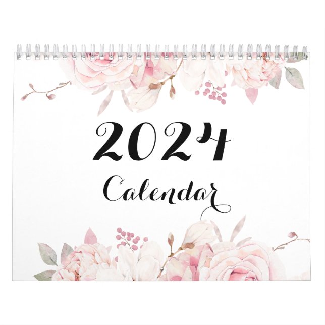 Beautiful Floral Wall Calendar 2024 (Cover)