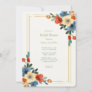 Beautiful Floral Watercolor Bridal Shower  Invitation