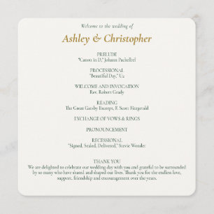 Beautiful Floral Watercolor Wedding Program