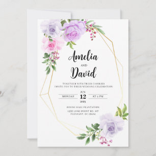 Beautiful Floral Wedding Invitation