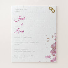 Beautiful Floral Wedding Invitation Puzzle