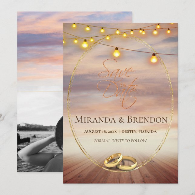 Beautiful Florida beach, bright and your picture I Invitation (Front/Back)