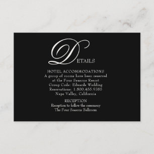 Beautiful Flourish Wedding Details Card