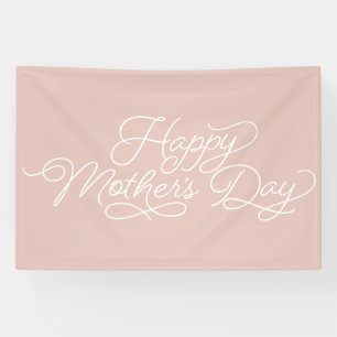 Beautiful, flourished Happy Mother's Day script Banner