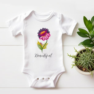 Beautiful flower baby bodysuit