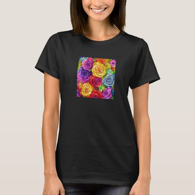Beautiful Flower Bouquet Colourful Floral Arrangem T-Shirt (Front)