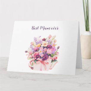 Beautiful flower bouquet Mother's day Card