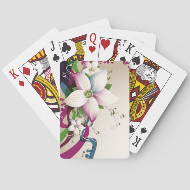 Beautiful Flower Deck of Playing Cards (Back)
