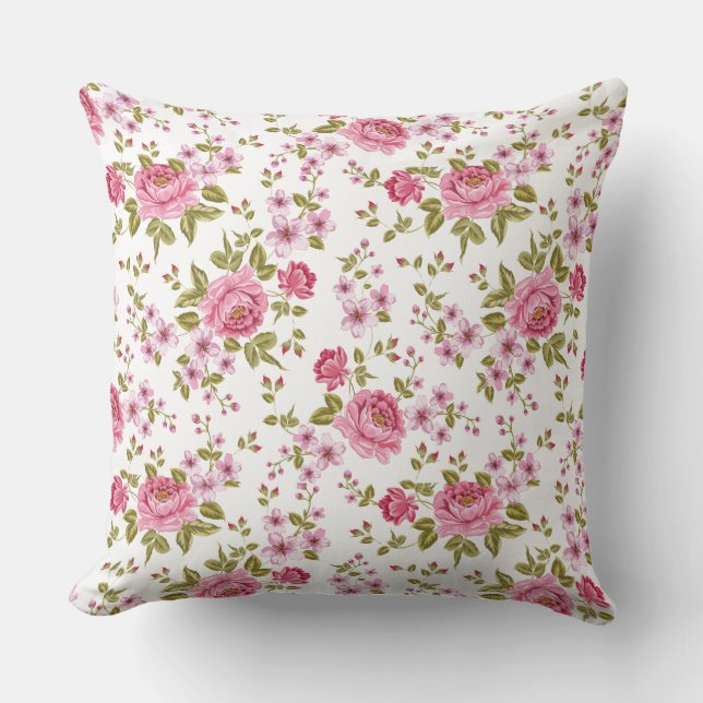 Beautiful Flower elegant design Throw Pillow (Front)