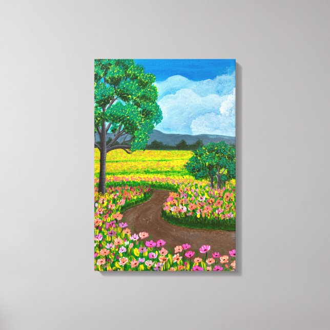 Beautiful Flower Field Canvas Print (Front)
