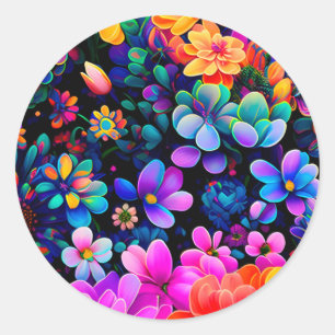 Beautiful Flower Garden Classic Round Sticker